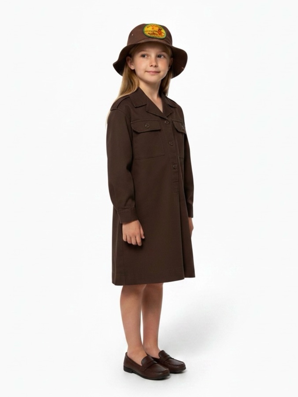 Vintage 70’s / 80’s Girl Guides of Canada Vintage Brownie Dress, Hat & Pixie Pin - Picture 1 of 15